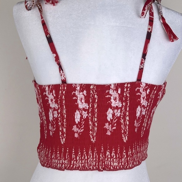 Raga | Boho Retro Festival Coastal Cowgirl Crocheted Smocked Crop Top | M - Picture 4 of 8